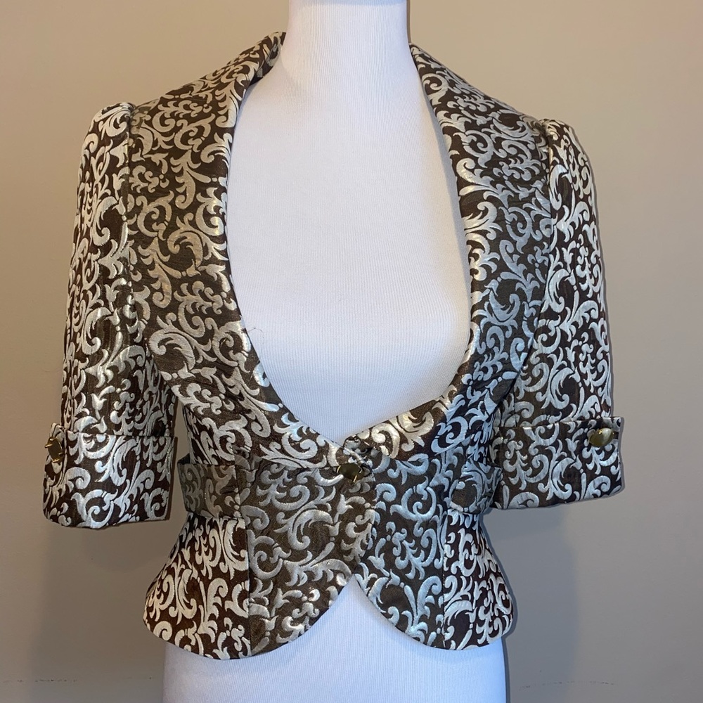 Arden B pattern peplum Blazer